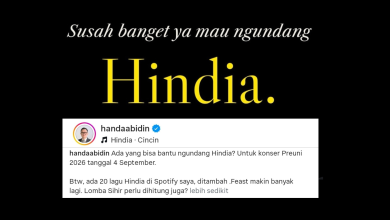 Handa S Abidin mengunggah curhatan soal sulit mengundang Hindia untuk konser kampus dan mendapat respons dari Teamhindia.