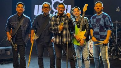 Personel Ungu saat proses syuting video klip lagu baru berjudul Utara ke Selatan.